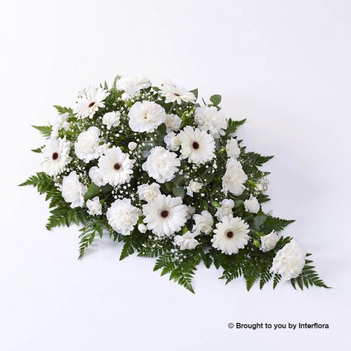 Carnation and Germini Teardrop Spray - White product image
