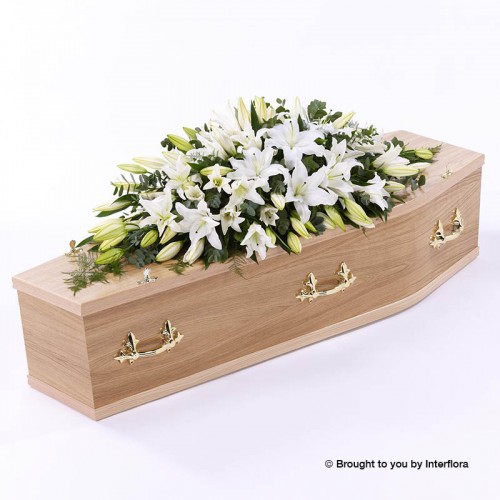 Large Lily Casket Spray - White product image