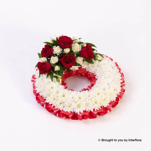 Traditional Wreath - White and Red product image