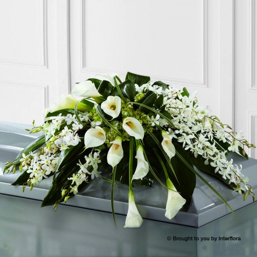 Calla Lily and Orchid Casket Spray product image
