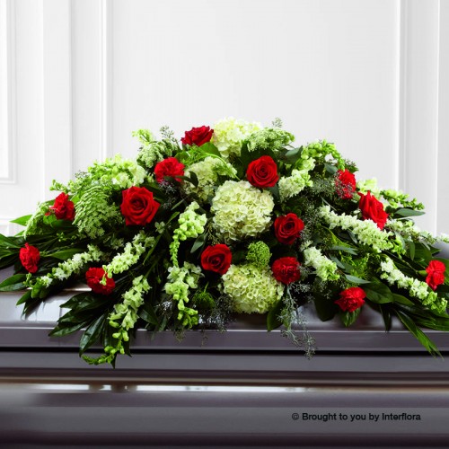 Mixed Casket Spray - Red and Green product image