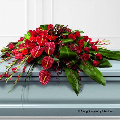 Rose, Orchid and Anthurium Casket Spray product image