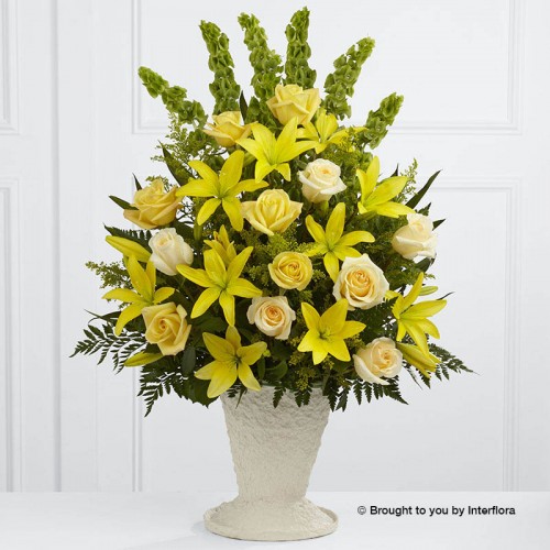 Large Yellow Lily and Rose Service  Arrangement product image