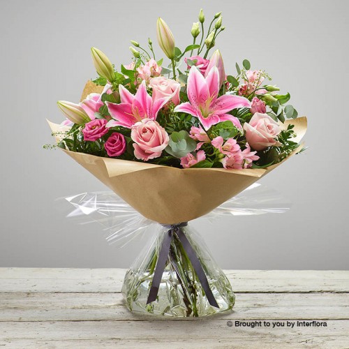 Large Pink Delight New Baby Hand-tied product image