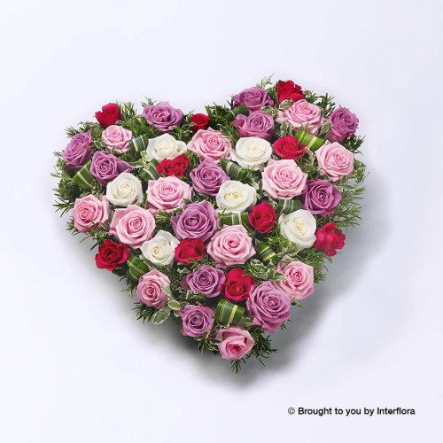 Mixed Rose Heart - Pink, Red and White product image