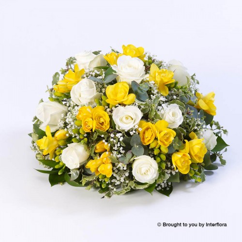 Rose and Freesia Posy - Yellow and White product image