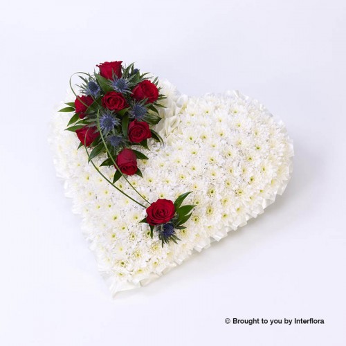 Classic White Heart - With Red  Roses product image