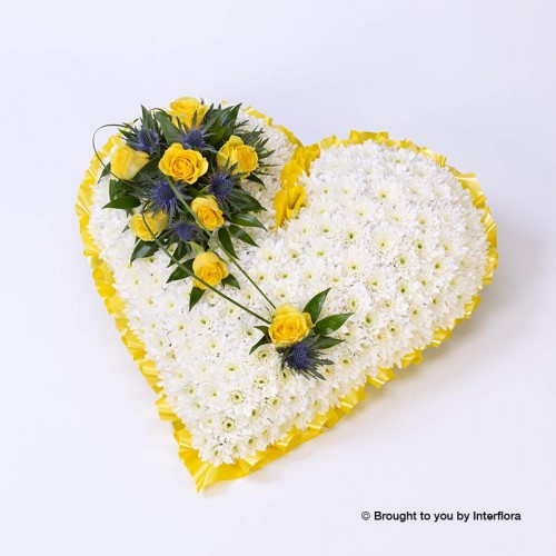Classic White Heart - With Yellow Roses product image