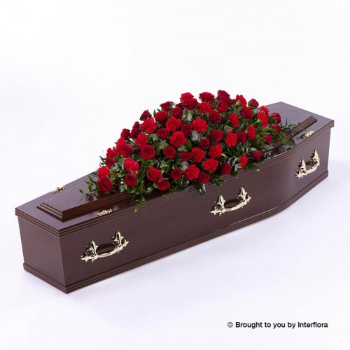 Large Rose and Carnation Casket Spray - Red product image