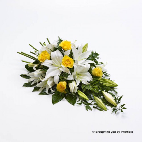 Rose and Lily Spray - Yellow and White product image