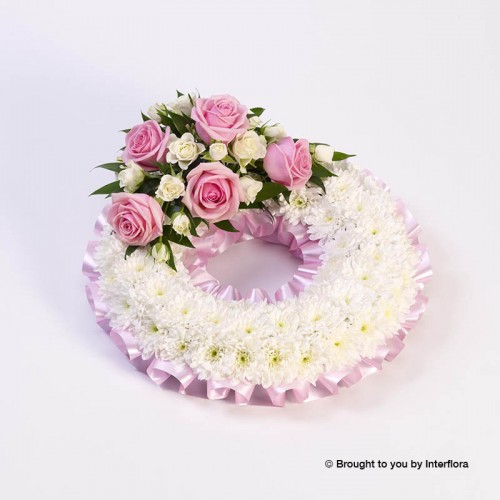 Traditional Wreath - White and Pink product image