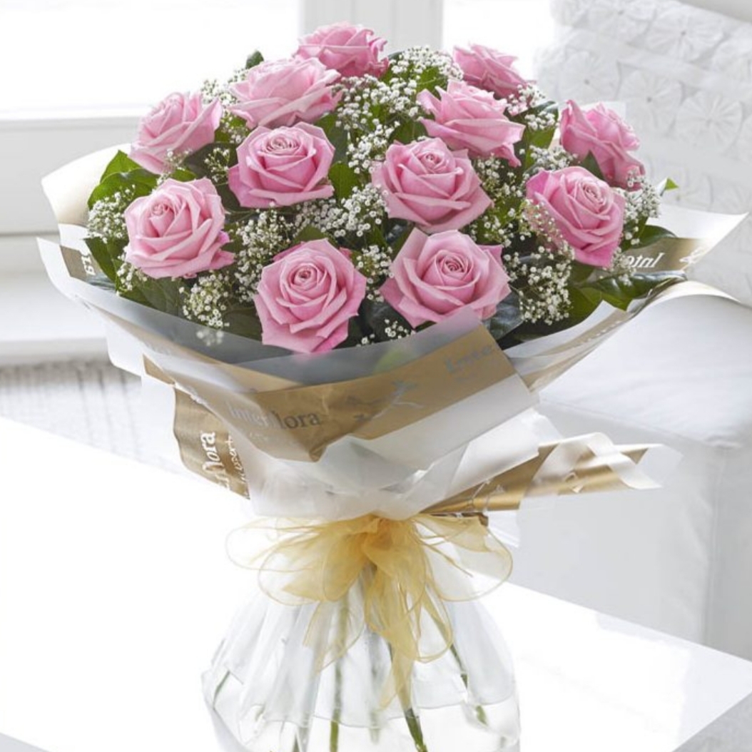 Dozen Pink Rose Hand Tied product image